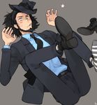  bad_id bad_pixiv_id beard black_hair blush cigarette facial_hair hat jigen_daisuke lupin_iii male_focus toujou_sakana 