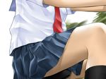  bicycle ground_vehicle hitori_(htr_t) kneehighs legs original school_uniform serafuku skirt solo 