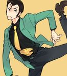  arsene_lupin_iii bad_id bad_pixiv_id black_eyes black_hair green_jacket jacket lupin_iii male_focus necktie toujou_sakana yellow_neckwear 