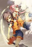  blue_eyes brown_eyes brown_hair highres inazuma_eleven_(series) inazuma_eleven_go intrinsical kirino_ranmaru long_hair multiple_boys pink_hair shindou_takuto short_hair soccer_uniform sportswear twintails 