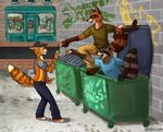  azban canine cat city dumpster feline fox foxcoon humor invalid_tag male raccoon raff tamen urban 