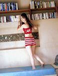  akiyama_rina photo shorts striped tubetop 