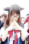  acasius_boarding_school animal_ears cosplay dog_ears glasses highres maico_(model) photo school_uniform serafuku 