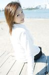  beach dress_shirt highres miniskirt nagasaki_rina photo shirt skirt 