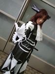  cloves cosplay overcoat photo scarf sega shining_(series) shining_wind torai_aki xecty_ein 