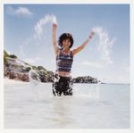  a_piacere beach highres photo shorts splash splashing tank_top ueno_juri 