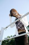  camisole dress_shirt highres midriff miniskirt nagasaki_rina photo shirt skirt 