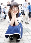  acasius_boarding_school animal_ears cosplay dog_ears glasses highres maico_(model) photo school_uniform serafuku 