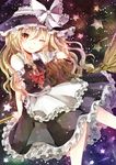  ;) bad_id bad_pixiv_id blonde_hair bow braid broom hair_bow hat jaku_sono kirisame_marisa long_hair one_eye_closed side_braid smile solo star touhou witch_hat yellow_eyes 