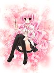  bad_id bad_pixiv_id convenient_leg highres kouta. long_hair louise_francoise_le_blanc_de_la_valliere pink_hair red_eyes solo thighhighs wand zero_no_tsukaima 