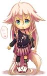 ahoge boots braid chibi full_body hair_flaps ia_(vocaloid) long_hair looking_at_viewer open_mouth pink_hair skirt solo starcrown transparent_background twin_braids very_long_hair vocaloid 