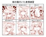  annoyed blood chart crescent expressions hat kazetto lunasa_prismriver monochrome multiple_views pout punching reaching_out sad short_hair snail tears touhou wavy_mouth 