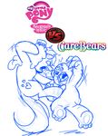 &hearts; &lt;3 angry battle bear care_bears comb drawn equine female fight friendship_is_magic hair horse male mammal mickeymonster my_little_pony plain_background pony tail teeth unknown_character vs white_background 