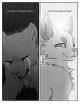  ambiguous_gender black_and_white canine comic crying english_text falvie female fionbri greyscale mammal monochrome rain sad smile text 