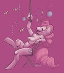  333456 anthro anthrofied balloons big_breasts breasts candy chair cutie_mark equine eyes_closed female friendship_is_magic fur hair horse mammal my_little_pony nipples nude pink_fur pink_hair pink_theme pinkie_pie_(mlp) pony rope solo streamers tongue 