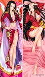  barefoot black_hair blush boa_hancock breasts breasts_outside cleavage dakemakura-koubou dakimakura dress earrings jewelry large_breasts long_hair midriff multiple_views nipples noodle_(dakemakura) one_piece petals purple_eyes salome_(one_piece) side_slit snake snake_earrings tears very_long_hair 