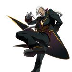  arc_system_works blazblue blue_eyes bow butler gloves male male_focus official_art ponytail ribbon serious solo valkenhayn_r_hellsing white_hair 