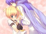  bad_id bad_pixiv_id blonde_hair blue_scarf blush closed_eyes green_eyes heart holding_hands kagamine_len kaito male_focus multiple_boys scarf unjou_takehiro vocaloid yaoi 