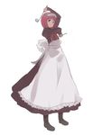  apron asasow dress dual_wielding hisui holding ladle long_dress maid maid_headdress pose red_hair short_hair solo tsukihime 
