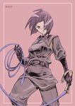  ahoge gloves hair_over_one_eye military military_uniform purple_hair red_eyes saturn-freak short_hair solo the_king_of_fighters uniform whip whip_(kof) 