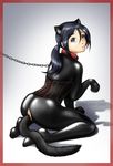  1girl anal anal_insertion animal_ears bdsm bondage_mittens butt_plug buttplug_tail collar corset female gimpsuit leash looking_at_viewer momoshi pet_play slave solo tail 