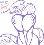  arbok big_breasts breasts english_text female grope holidays huge_breasts nintendo nipples pink pok&#233;mon pok&#233;morph purple purple_and_white sebrina_arbok sketch tail teasing text ticklishways valentine&#039;s_day valentine's_day video_games zp92 