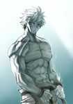  abs clenched_hands male_focus muscle pectorals ryou_sakazaki ryuuko_no_ken saturn-freak shirtless solo spiked_hair the_king_of_fighters veins 
