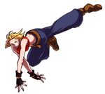  bad_id bad_pixiv_id baggy_pants bare_shoulders belt blonde_hair blue_eyes blue_mary boots crop_top fatal_fury fingerless_gloves flying_kick gloves halter_top halterneck itkz_(silentknight) kicking midriff pants short_hair solo the_king_of_fighters 