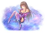  black_hair boots breasts elbow_gloves galacta gloves long_hair marvel purple_eyes purple_hair thigh_boots thighhighs 