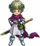  akira_toriyoma bianca&#039;s_daughter bianca's_daughter blonde_hair blue_eyes bowlcut cape child dragon_quest dragon_quest_v loli official_art sword toriyama_akira weapon 