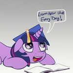  book dialog dialogue english_text equine female feral friendship_is_magic fur hair happy hat horn learning lying mammal my_little_pony on_front open_mouth poussieredelune purple purple_eyes purple_fur purple_hair solo text twilight_sparkle_(mlp) unicorn 