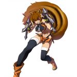  :3 animal_ears animal_tail arc_system_works blazblue blazblue:_continuum_shift boots breasts brown_eyes brown_hair female fingerless_gloves gloves makoto_nanaya official_art squirrel_ears squirrel_tail tail thighhighs tonfa underboob weapon 