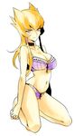  barefoot blonde_hair bra breasts genderswap jack_atlas panties purple_eyes purple_hair underwear yu-gi-oh! yuu-gi-ou_5d&#039;s yuu-gi-ou_5d's 