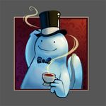  border bow bowtie bummerdude clothed_pokemon cup gen_2_pokemon hat hat_tip lowres no_humans outside_border pokemon pokemon_(creature) quagsire smile solo tail teacup top_hat 