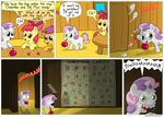  amber_eyes apple_bloom_(mlp) applebloom_(mlp) comic cub cutie_mark_crusaders_(mlp) dialog dialogue english_text equine fadri female feral friendship_is_magic green_eyes group hair horn horse laugh mammal my_little_pony pegasus pony purple_eyes purple_hair red_hair scootaloo_(mlp) sweetie_belle_(mlp) tail text two_tone_hair unicorn unknown_artist wings young 