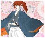  artist_request hakama haori himura_kenshin japanese_clothes katana kimono long_hair male_focus rurouni_kenshin samurai solo sword weapon 