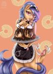  anthro big_breasts blue_eyes blue_hair breasts candy chocolate clothed clothing digital_media_(artwork) earth_pony equine fan_character female food friendship_is_magic fruit hair handcuffs horse humanization looking_at_viewer maid_uniform mammal mdwines my_little_pony open_mouth pony red_eyes shackles simple_background smile solo strawberry tongue uniform 