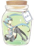  aqua_hair bad_id bad_pixiv_id boots bottle character_name cork hatsune_miku in_bottle in_container long_hair moocho necktie sitting skirt solo thigh_boots thighhighs twintails very_long_hair vocaloid 