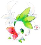  chibi heart no_humans pokemon shaymin solo suikuro 