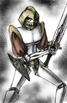  1boy armor daniel_fortesque dead death helmet male male_focus medievil shield skeleton skeleton_knight skull solo sword weapon 