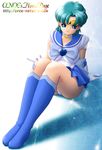  aqua_hair bishoujo_senshi_sailor_moon blue_hair boots mizuno_ami onoe sailor_mercury sitting tiara 