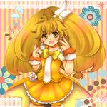 bad_id bad_pixiv_id bike_shorts blonde_hair bow choker cure_peace double_v earrings eyelashes flower flying_sweatdrops hair_flaps jewelry kise_yayoi long_hair magical_girl multicolored multicolored_background open_mouth orange_choker precure ribbon sasara_housara shorts shorts_under_skirt skirt smile_precure! solo striped striped_background v vertical-striped_background vertical_stripes wide_ponytail yellow yellow_bow yellow_eyes yellow_shorts yellow_skirt 