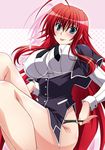  1girl :p blue_eyes blush breasts high_school_dxd izumi_mahiru large_breasts long_hair red_hair rias_gremory solo tongue tongue_out 