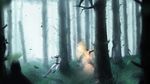  battle copyright_request explosion forest highres joe_musashi leaf md5_mismatch nature ninja orioto resized shinobi_(game) shuriken sword upscaled weapon 