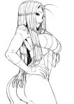  1girl armored_core armored_core_last_raven ass breasts female from_software girl long_hair monochrome simple_background solo 