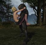  anthro canine duo female human human_on_anthro interspecies male mammal sex stand_and_carry_position standing straight unknown_artist were werewolf wolf 