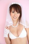  bra bridal_veil gloves highres jewelry lace_gloves lingerie necklace pearl_necklace photo underwear veil wedding_veil yamamoto_azusa 