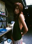  butterfly halter_top halterneck highres hoshino_aki kitchen lace miniskirt photo skirt 
