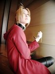  blonde_hair cosplay edward_elric fullmetal_alchemist highres overcoat photo rui_(model) 