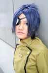  blue_hair chrome_dokuro cosplay eyepatch female highres isumi kateikyoushi_hitman_reborn katekyo_hitman_reborn! photo solo 